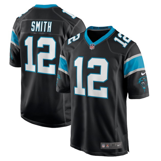 mens nike shi smith black carolina panthers game jersey